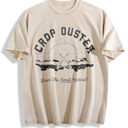 Crop Duster Leave the Smell Behind Vintage Washed T-Shirt in Beige