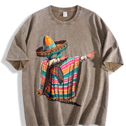 For Formal Urban Distressed Enthusiasts Vintage Washed T-Shirt in Brown
