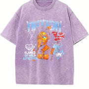 Nation Retro Pinup Vintage Washed T-Shirt in Purple