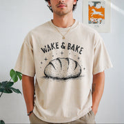Wake and Bake Sourdough Vintage Washed T-Shirt in Beige