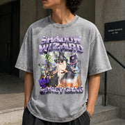 Shadow Wizard Money Gang Vintage Washed T-Shirt in Gray