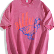 Retro Thick Vintage Washed T-Shirt in Red