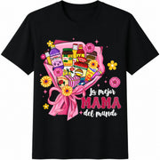 La Mejor Mama Del Mundo Cotton T-Shirt in Black