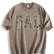 Custom Moss Dad Camo Hunting Dad Vintage Washed T-Shirt in Brown