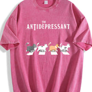 Antidepressant 8855 Vintage Washed T-Shirt in Red