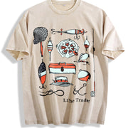 Fishing Lures Trade Vintage Washed T-Shirt in Beige