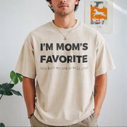 Moms Favorite Son Daughter I'm Mom's Favorite Golf Vintage Washed T-Shirt in Beige