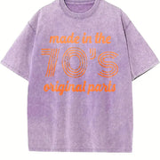 Made in the 70s Original Parts Age Birthday Decade Cute Vintage Washed T-Shirt in Purple