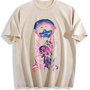 Jujutsu Kaisen – Gojo Satoru x Ryomen Sukuna Wash vintage washed oversized T-shirt in Beige