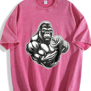 Gorilla Dumbbell Vintage Washed T-Shirt in Red
