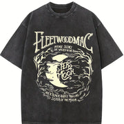 Moon vintage washed oversized T-shirt in Black
