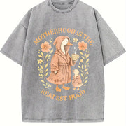 Mother Is a Realist Hat Vintage Washed T-Shirt in Gray