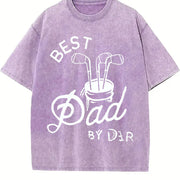 Best Dad By Par Golf Dad Fathers Day Golf For Dad Cool vintage washed oversized T-shirt in Purple