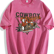 Cowboy Killers Western Sleeveless Tank Vintage Washed T-Shirt in Red