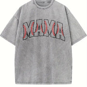 Baseball Mama Baseball Game Day Vintage Washed T-Shirt in Gray
