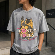 Donut Holes Fan Club Vintage Washed T-Shirt in Gray