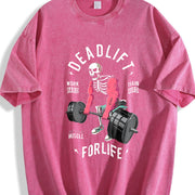 Deadlift Forever Vintage Washed T-Shirt in Red