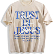 Trust in Jesus Vintage Washed T-Shirt in Beige