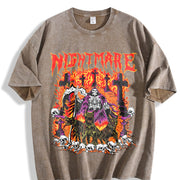 Nightmare Grim Reaper Hellhound Sleeveless Tank Vintage Washed T-Shirt in Brown