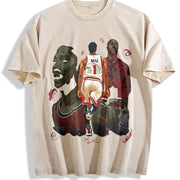 Thank You Derrick Rose Retirement Basketball Career vintage washed oversized T-shirt in Beige