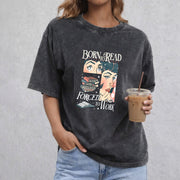 Born To Read Bookish vintage washed oversized T-shirt in Black