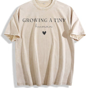 Growing a Tiny Human Soon to Be Mom Vintage Washed T-Shirt in Beige