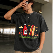 I Squirt on Juicy Wieners Vintage Washed T-Shirt in Black