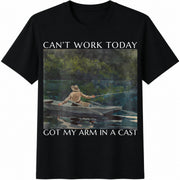Fishing Dad for Father's Day or Birthday Cotton T-Shirt in Black