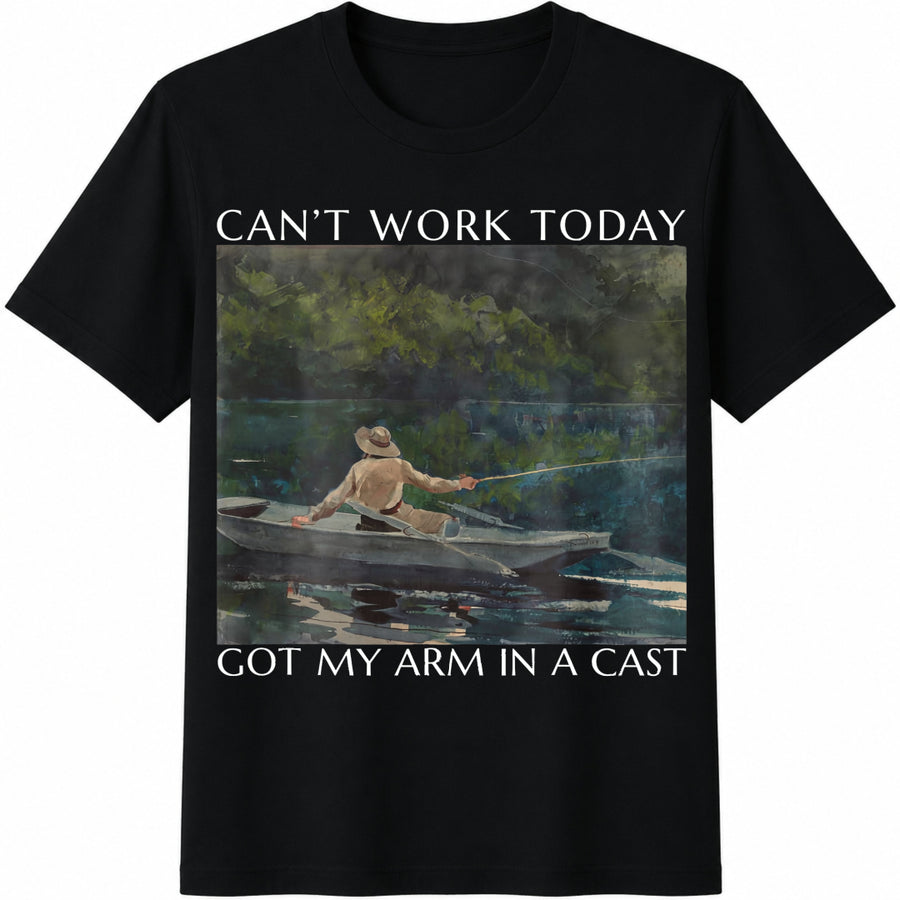 Fishing Dad for Father's Day or Birthday Cotton T-Shirt in Black