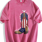 Courtesy of the Red Toby American Ride White and Blue vintage washed oversized T-shirt in Red