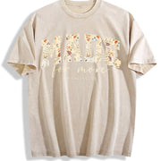 Bible Verse Cute Christian Jesus vintage washed oversized T-shirt in Beige