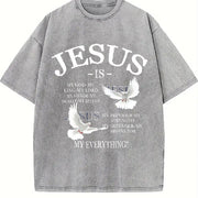 Retro Appearance Bold Vintage Washed T-Shirt in Gray