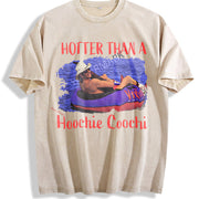Country Music Hot Tropical & Americana Humor Vintage Washed T-Shirt in Beige