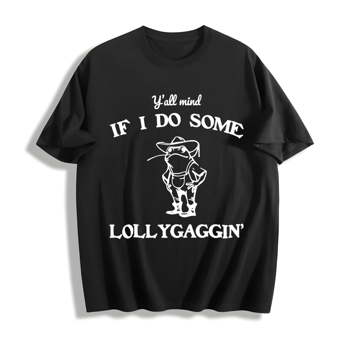 Lollygaggin Silly Cotton T-Shirt in Black