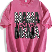 Mama Checker Faux Glitter vintage washed oversized T-shirt in Red