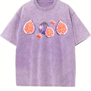 Fig 90s Retro ® Y2k Fig Cute Vintage Washed T-Shirt in Purple