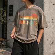 I Keep All My Dad Jokes in a Dad-a-base Vintage Washed T-Shirt in Brown