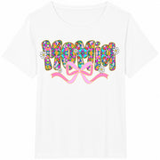 Floral Mamia Mama Cotton T-Shirt in White