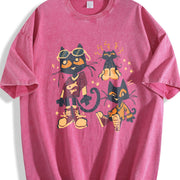 ZestLoop Pete the Cat Cartoon Vintage Washed T-Shirt in Red