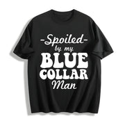Spoiled by My Blue Cotton T-Shirt in Black