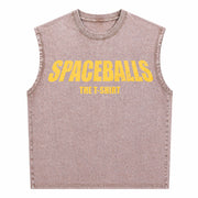 Spaceballs Movie Retro Vintage Washed Tank Top in Brown