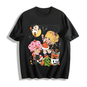 Rainbow Bright Brite Halloween Cotton T-Shirt in Black