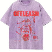 & Doberman Dog Y2K Back Vintage Washed T-Shirt in Purple