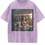 Glam Dolls in a Car Vintage Washed T-Shirt in Purple