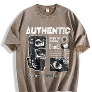 Authentic Eyes of Chaos Tank Vintage Washed T-Shirt in Brown