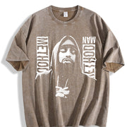 Method for Man Retro Rapper for & Boys Vintage Washed T-Shirt in Brown
