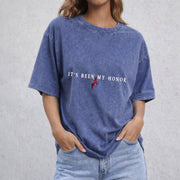 Onyx Storm vintage washed oversized T-shirt in Blue