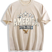 America 1776-2026 Vintage Washed T-Shirt in Beige