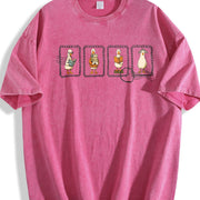 Yoga Geese Vintage Washed T-Shirt in Red