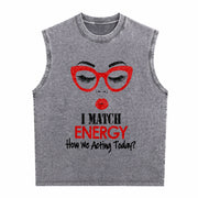 I Match Energy Vintage Washed Tank Top in Gray